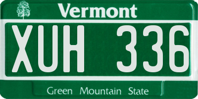 VT license plate XUH336