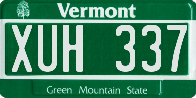 VT license plate XUH337