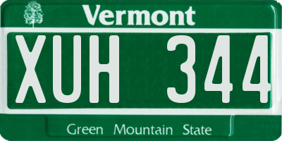 VT license plate XUH344