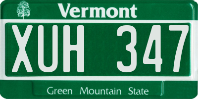 VT license plate XUH347