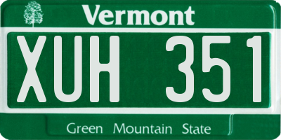 VT license plate XUH351
