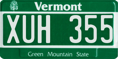 VT license plate XUH355