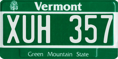 VT license plate XUH357