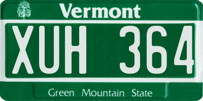 VT license plate XUH364