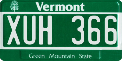 VT license plate XUH366