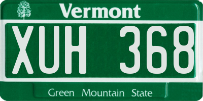 VT license plate XUH368
