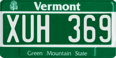 VT license plate XUH369