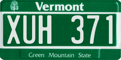 VT license plate XUH371