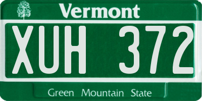 VT license plate XUH372