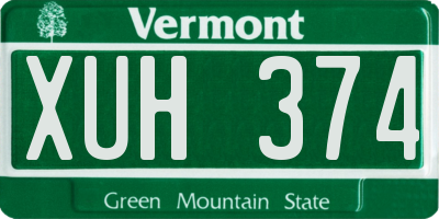 VT license plate XUH374