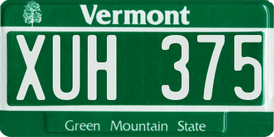 VT license plate XUH375