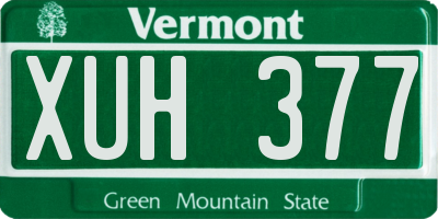 VT license plate XUH377