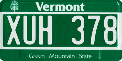 VT license plate XUH378