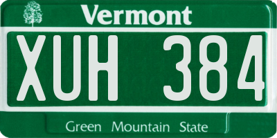VT license plate XUH384
