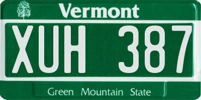 VT license plate XUH387