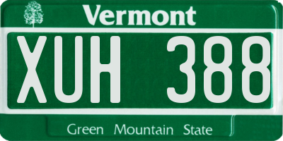 VT license plate XUH388