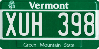 VT license plate XUH398