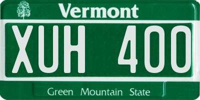 VT license plate XUH400