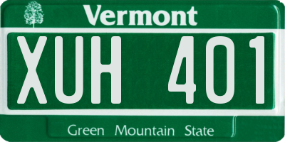 VT license plate XUH401