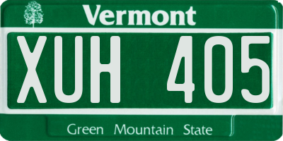 VT license plate XUH405