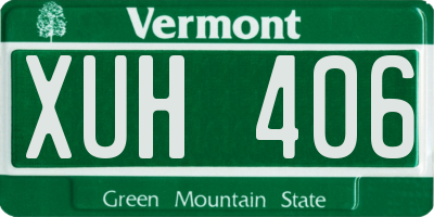 VT license plate XUH406