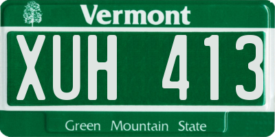 VT license plate XUH413