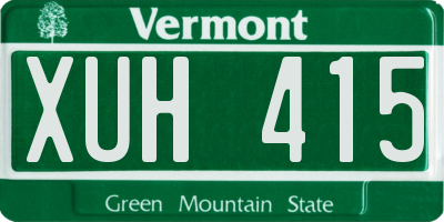 VT license plate XUH415
