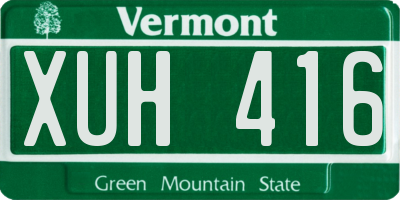 VT license plate XUH416