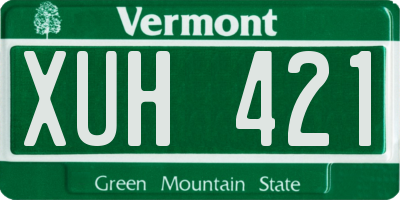VT license plate XUH421