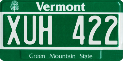 VT license plate XUH422