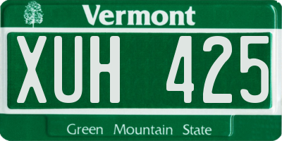 VT license plate XUH425