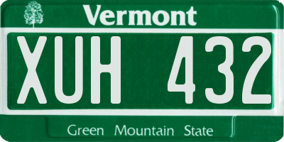 VT license plate XUH432