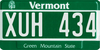 VT license plate XUH434