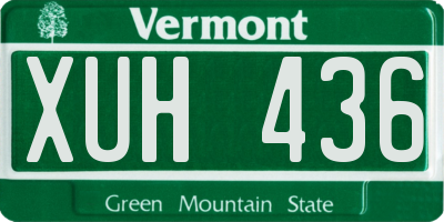 VT license plate XUH436