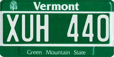 VT license plate XUH440
