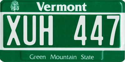 VT license plate XUH447