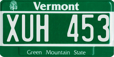 VT license plate XUH453