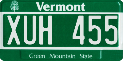 VT license plate XUH455