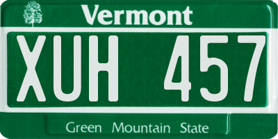 VT license plate XUH457