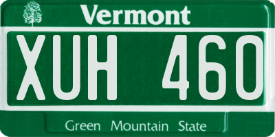 VT license plate XUH460
