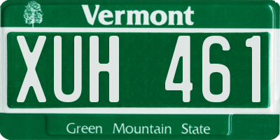 VT license plate XUH461
