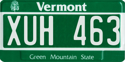 VT license plate XUH463