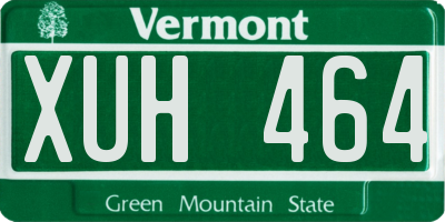 VT license plate XUH464