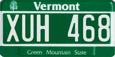 VT license plate XUH468