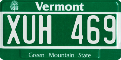 VT license plate XUH469