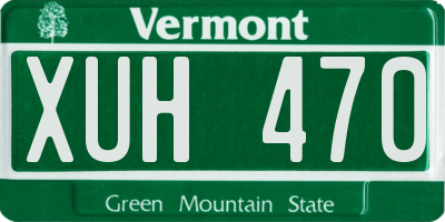 VT license plate XUH470
