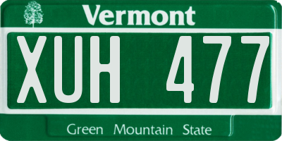 VT license plate XUH477