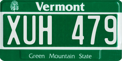 VT license plate XUH479