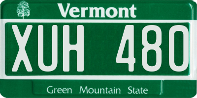 VT license plate XUH480