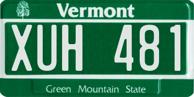 VT license plate XUH481